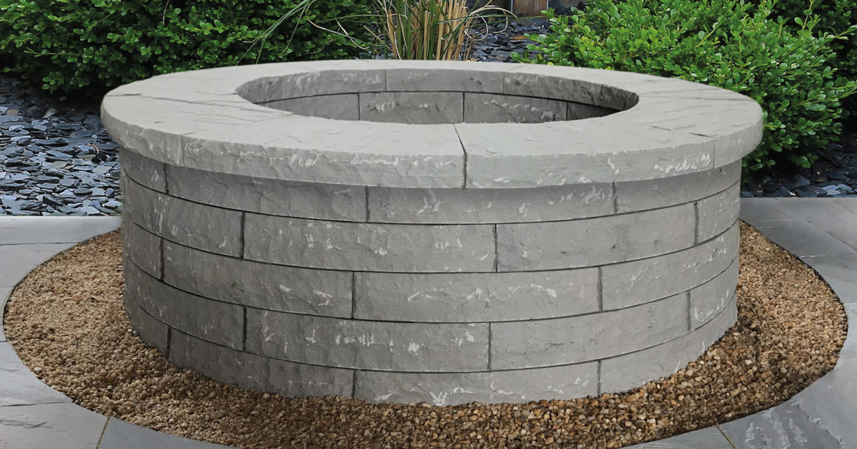 Promenade Fire Pit Natural Paving, Grey Pavers For Fire Pit