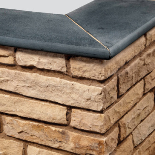 Carbon Black Bullnose Coping Limestone Edge Low Brick Wall