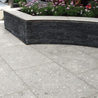 Carbon Black Cottagestone Walling With Flower Bed