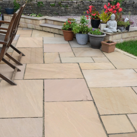 Brown Sandstone Patio Paving Slabs (Classicstone Autumn Brown ...